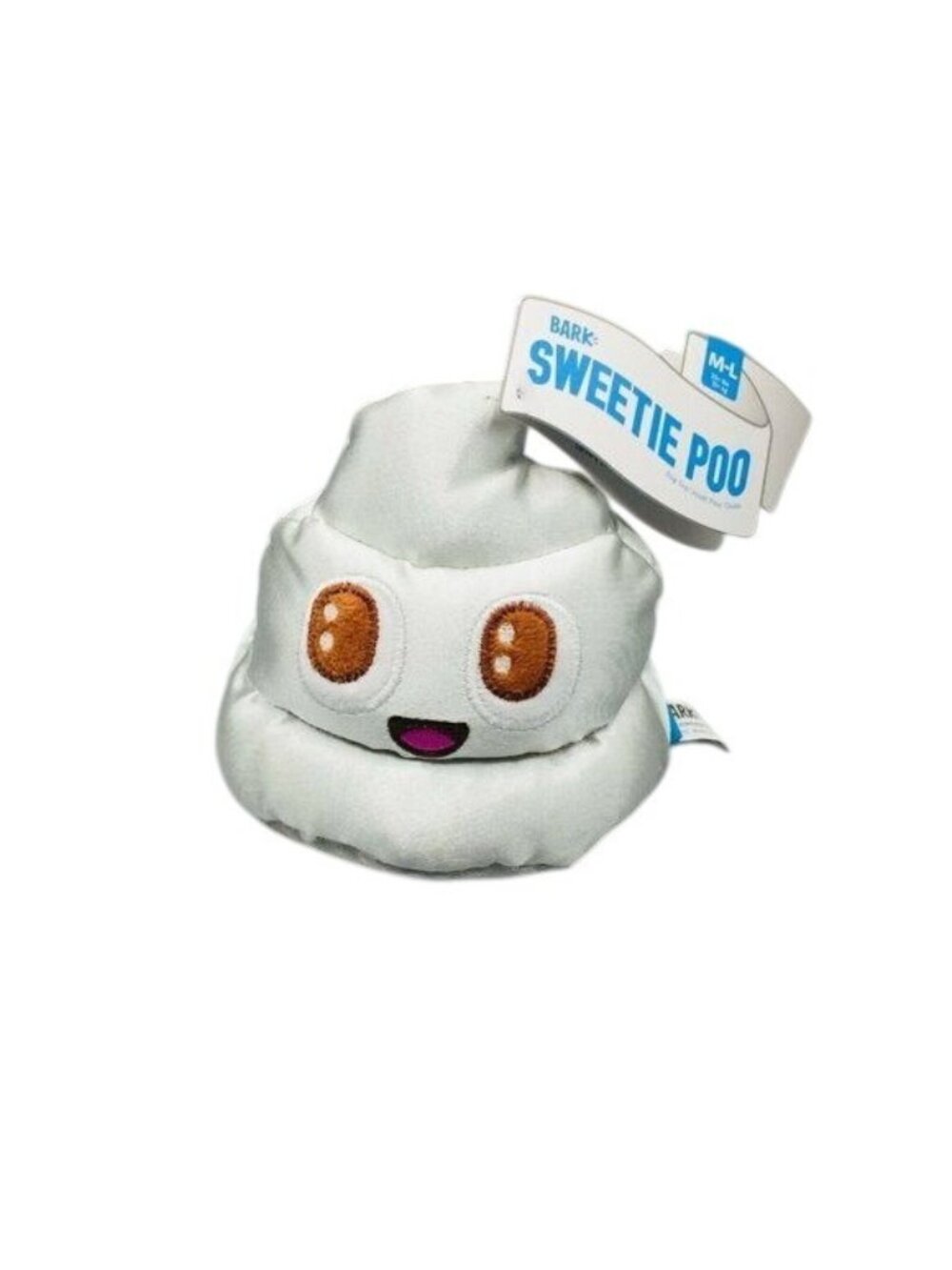 Bark Sweetie Poo Silver Satin Dog Toy M-L